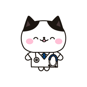 医師のネコ（ハチワレ）